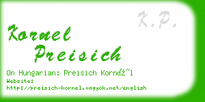 kornel preisich business card